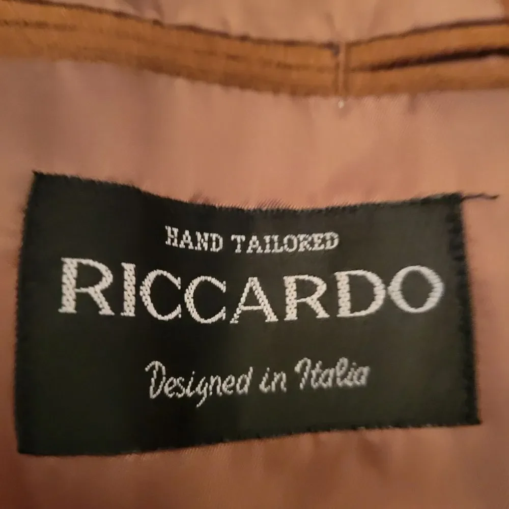Ricardo Hand Tailored Made Italia Mens button down lined blazer size 44R
